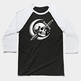 skull sword and moon Baseball T-Shirt